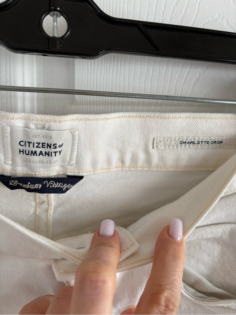 Citizens Of Humanity Charlotte Crop Jeans 26 White High Rise Button Fly Stretch - Picture 3 of 10